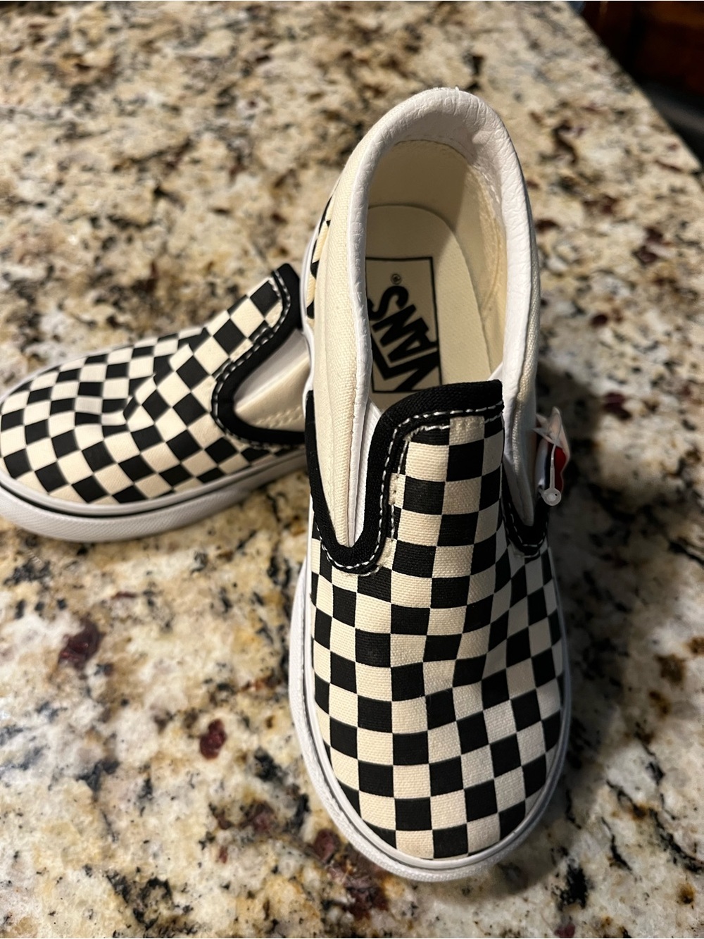 Vans Kids Checkerboard Slip-On Sneakers - Black & White